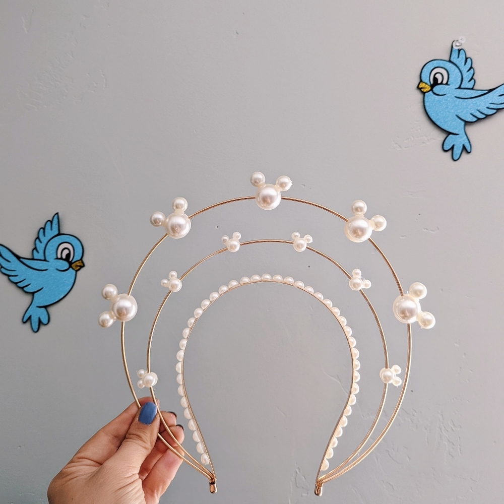 Disney Mickey Mouse Pearl Halo Crown Headband